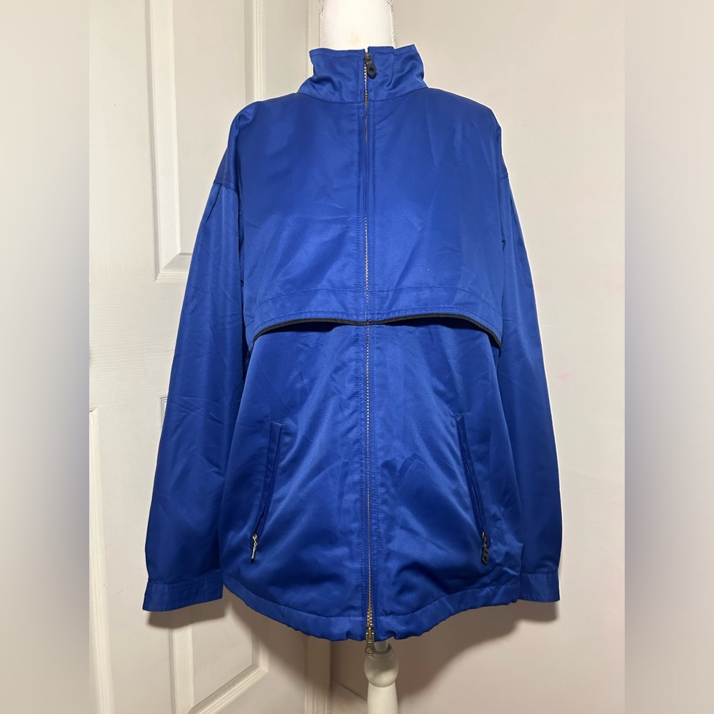 Cutter & Buck Women’s Large Blue Windbreaker Rain Zip Up Jacket Waterproof